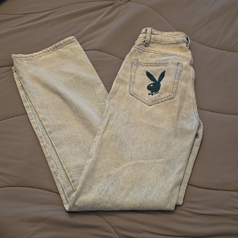 PLAYBOY Womens Boyfriend Jeans Blue